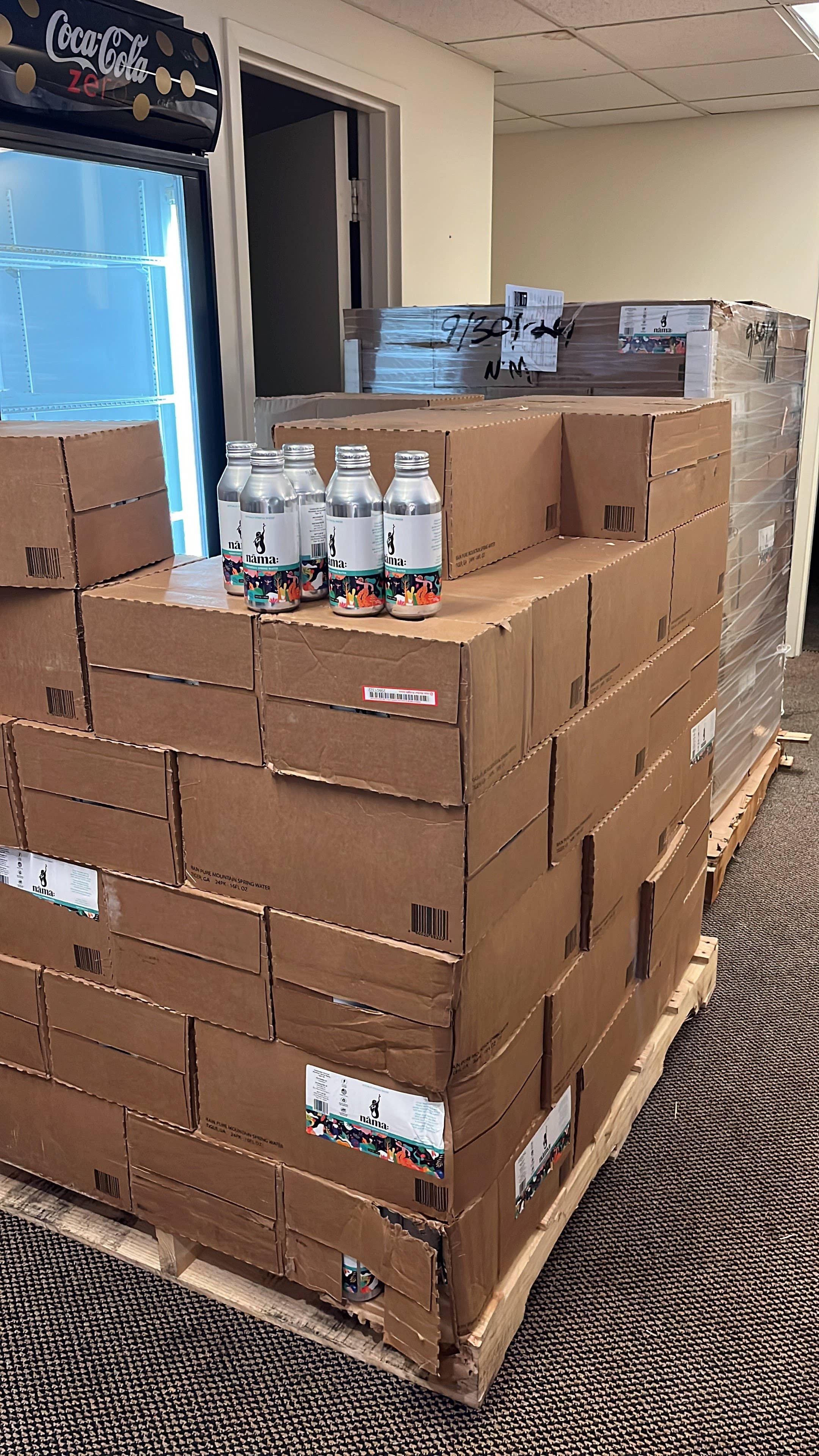 Nama Water - Wholesale Sparkling Water - 1 Pallet order = 70 cases of 24 Nama Water bottles0