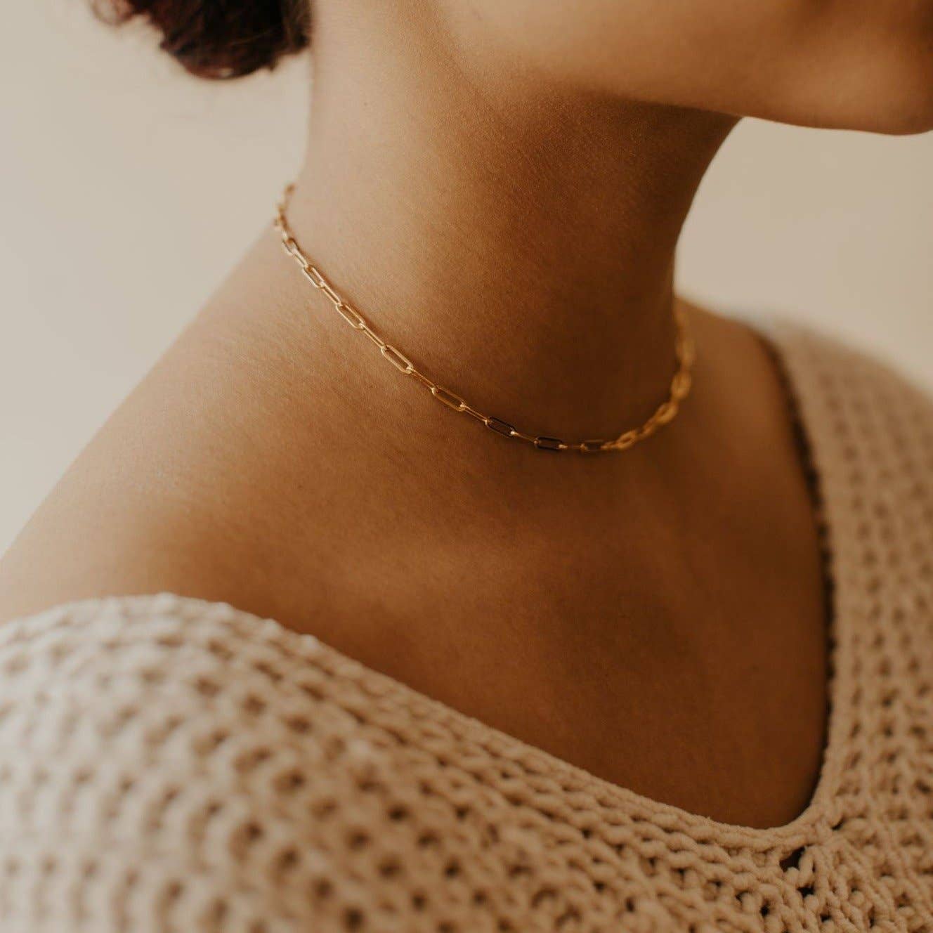 Ofina Jewelry - Wholesale Link & Chain Necklace - Oval Link Chain Choker2