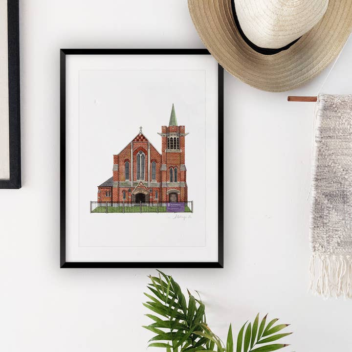 Tulse Hill - PrePrePre-PrePreparatory School voor Pre-Pre-Pre-Preparatory School met gicléeprint (zonder lijst) - West Norwood voor wholesale door Ana Gallego Illustrations