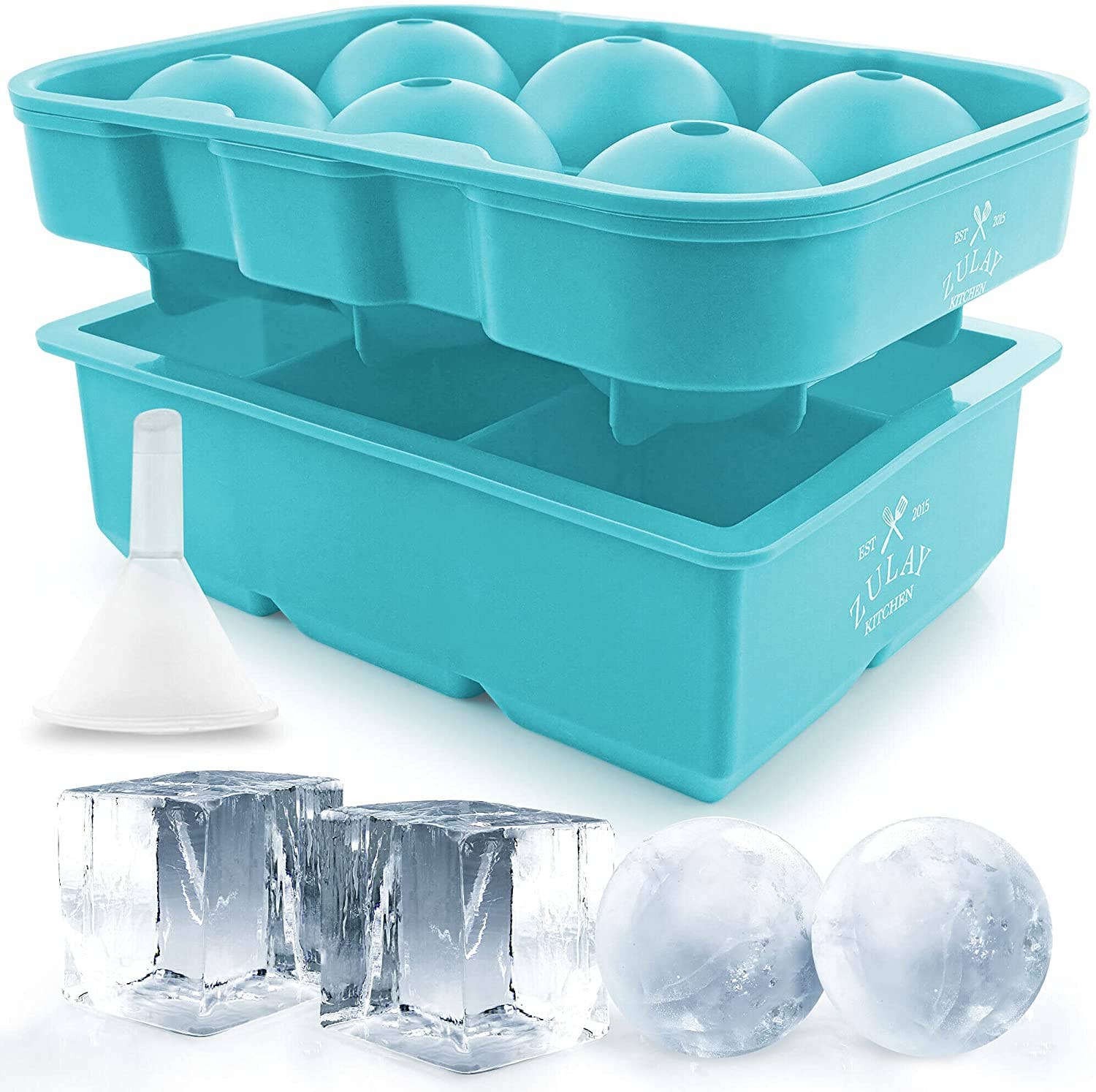 Zulay Kitchen - Wholesale Ice Tray/Mold - Silicone Ice Cube Trays Set of 2 8