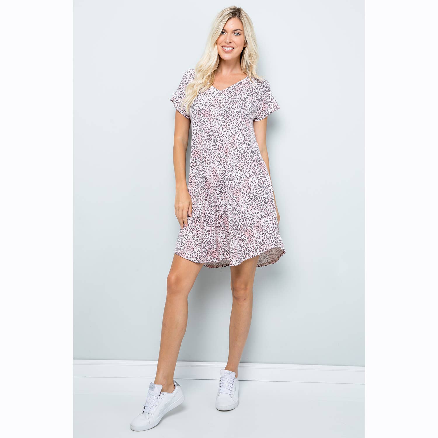 Sweet Lovely by Jen - Wholesale Dress - Women's - SD5349 LEOPARD V-NECK JERSEY DRESS2