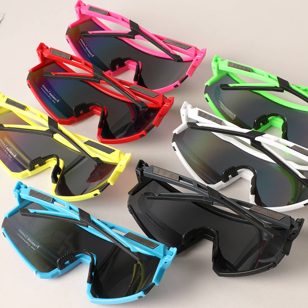 Solid Color Frame Tinted Lenses Sport Sunglasses for wholesale on Faire3