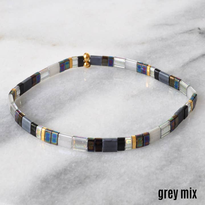 Libby & Smee - Wholesale Beaded Bracelet - Stackable Stretch Tile Bead Bracelets27