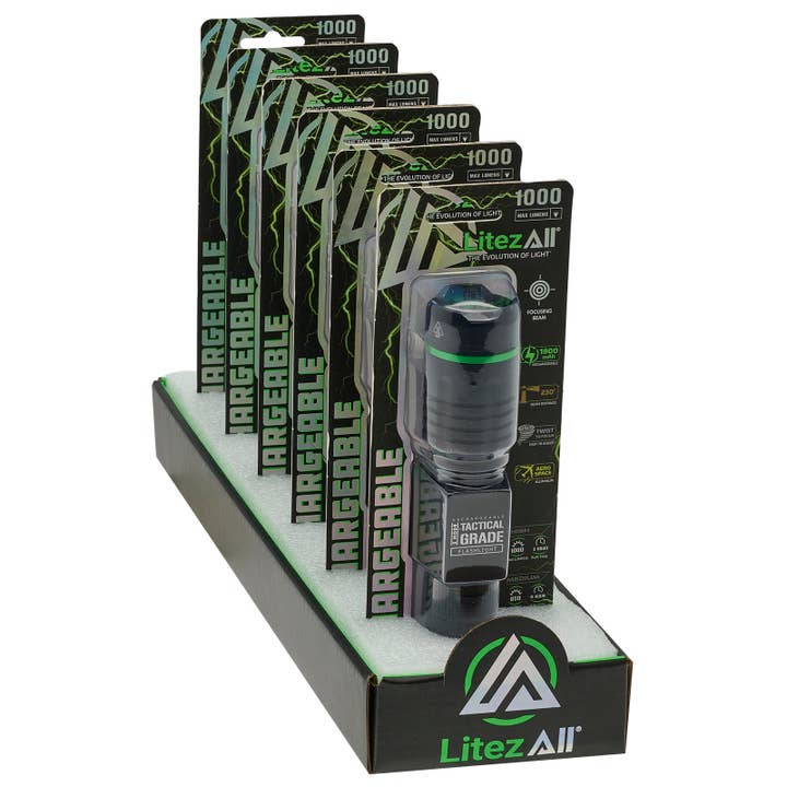 LitezAll - Wholesale Flashlight - LitezAll Thin Rechargeable 1000 Lumen Tactical Flashlight2