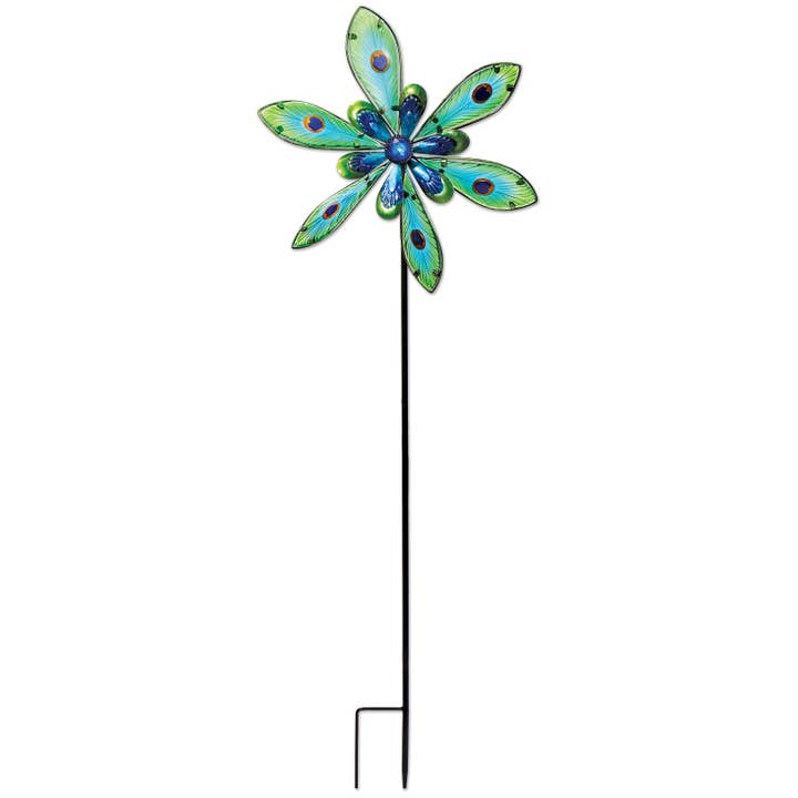 Peacock Spinner Stake for wholesale by Sunset Vista Designs