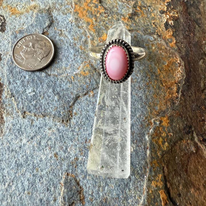 Wild Mountain Soul Designs – wholesale Cocktail/statement ring – Sterling Silver Pink Conch Shell Ring4