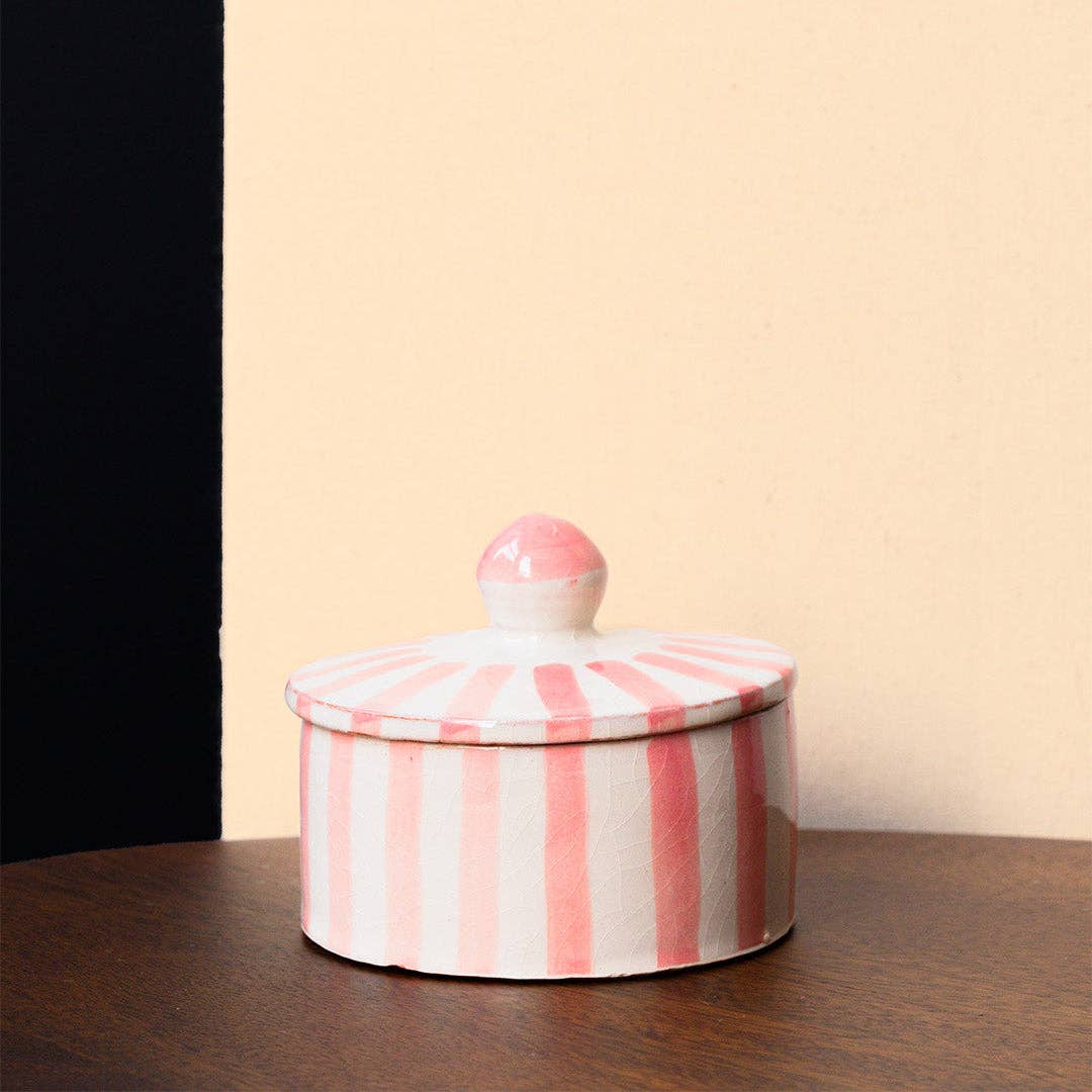 Pink Cactus & Co – wholesale Jar – Stripe Sugar Pot3