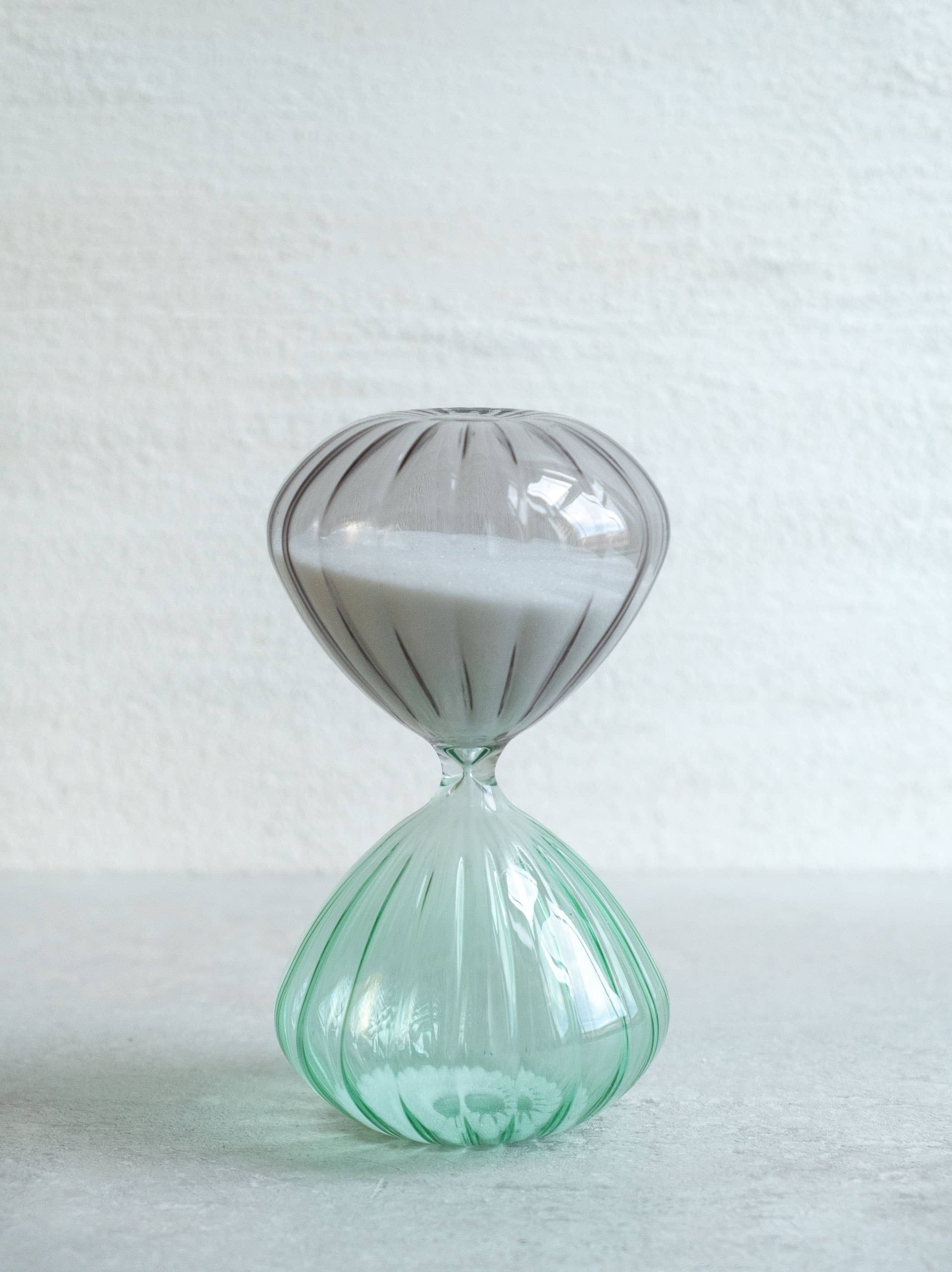 Made Market Co. - Wholesale Decorative Tabletop Object - Hourglass 30 Minute Mint & Gray Timer