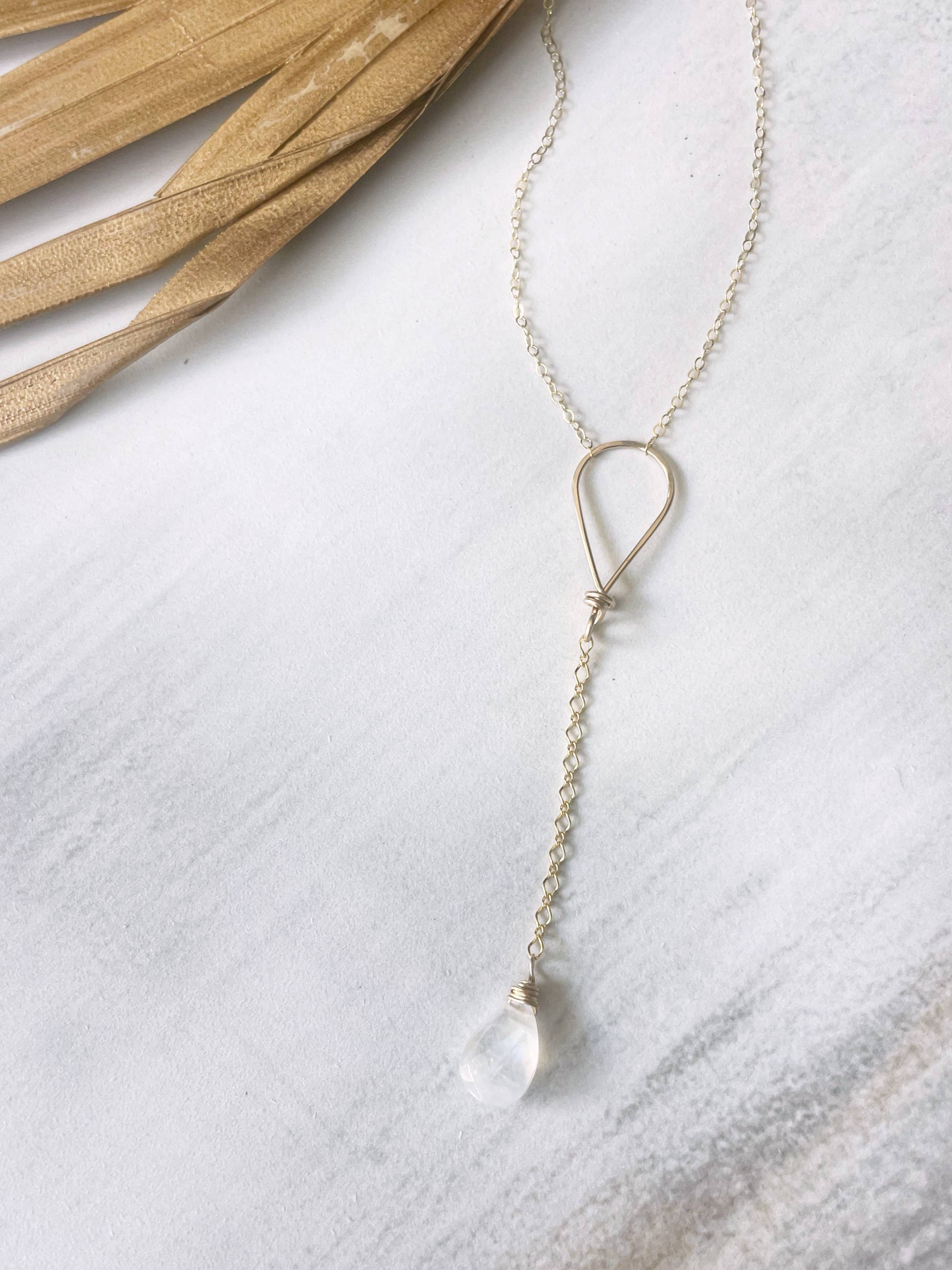 Quinn Sharp Handmade - Wholesale Pendant/Charm Necklace - 16" Y-Necklace With Moonstone/Labradorite Drop4