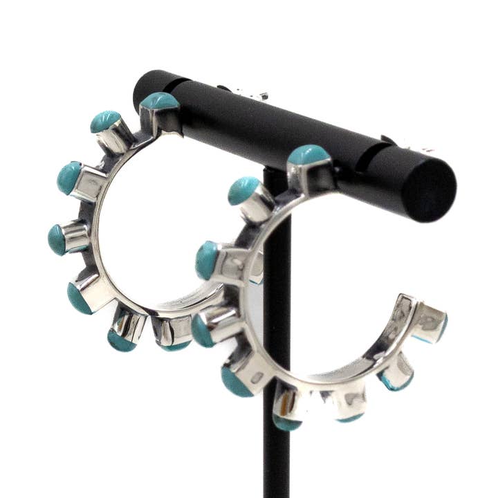 PENDIENTES DE ARO TURQUESA ELEVADOS para venta al por mayor de Everley Grace - Wholesale