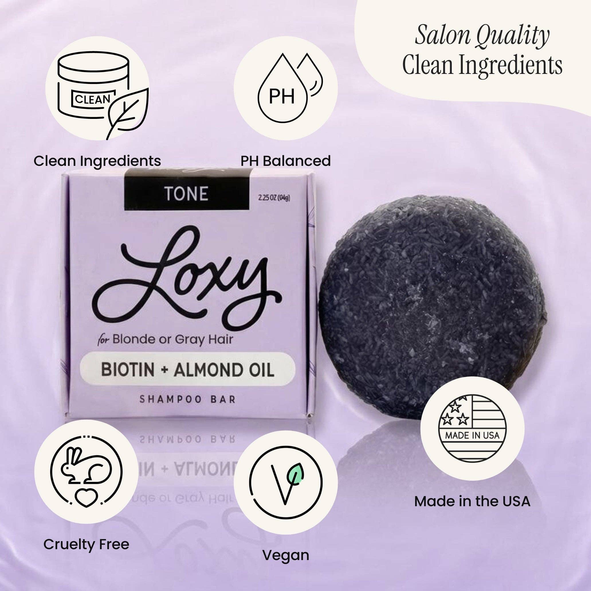 Loxy - Wholesale Shampoo Puck/Solid Shampoo - Tone: Purple Shampoo bar with Biotin & Almond Oil4