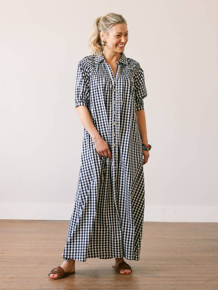 Navy Gingham Oasis Dress and other Purchase Wholesale hayden. Free Returns & Net 60 Terms on Faire trending on Faire.