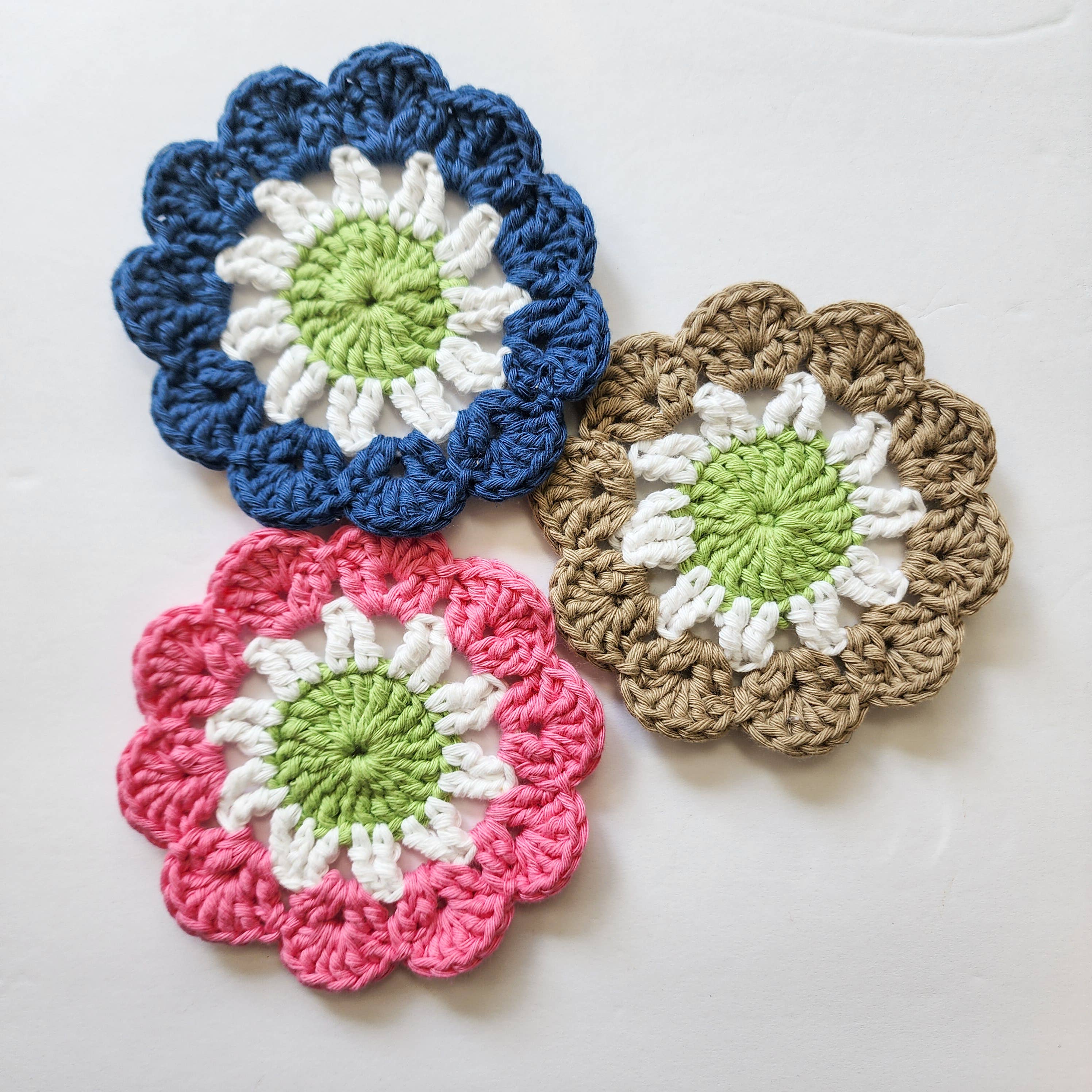 Handmade By Uruba - Wholesale Coasters - Cotton Coasters, Floral inspired Handwoven Coaster set10