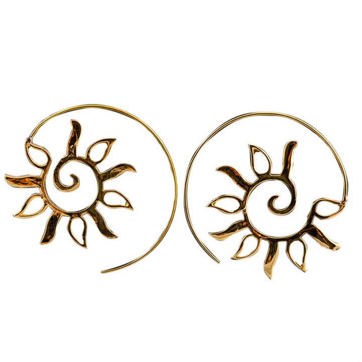 Saraswati Imports - Wholesale Hoop Earrings - Sunny Brass Hoop Earrings1