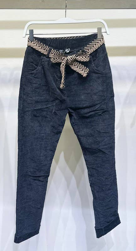 VENTI6 - Wholesale Lounge Sweatpants/Joggers - Women's - CORDUROY CRINKLE JOGGERS WITH BELT (20996-CORDUROY)8