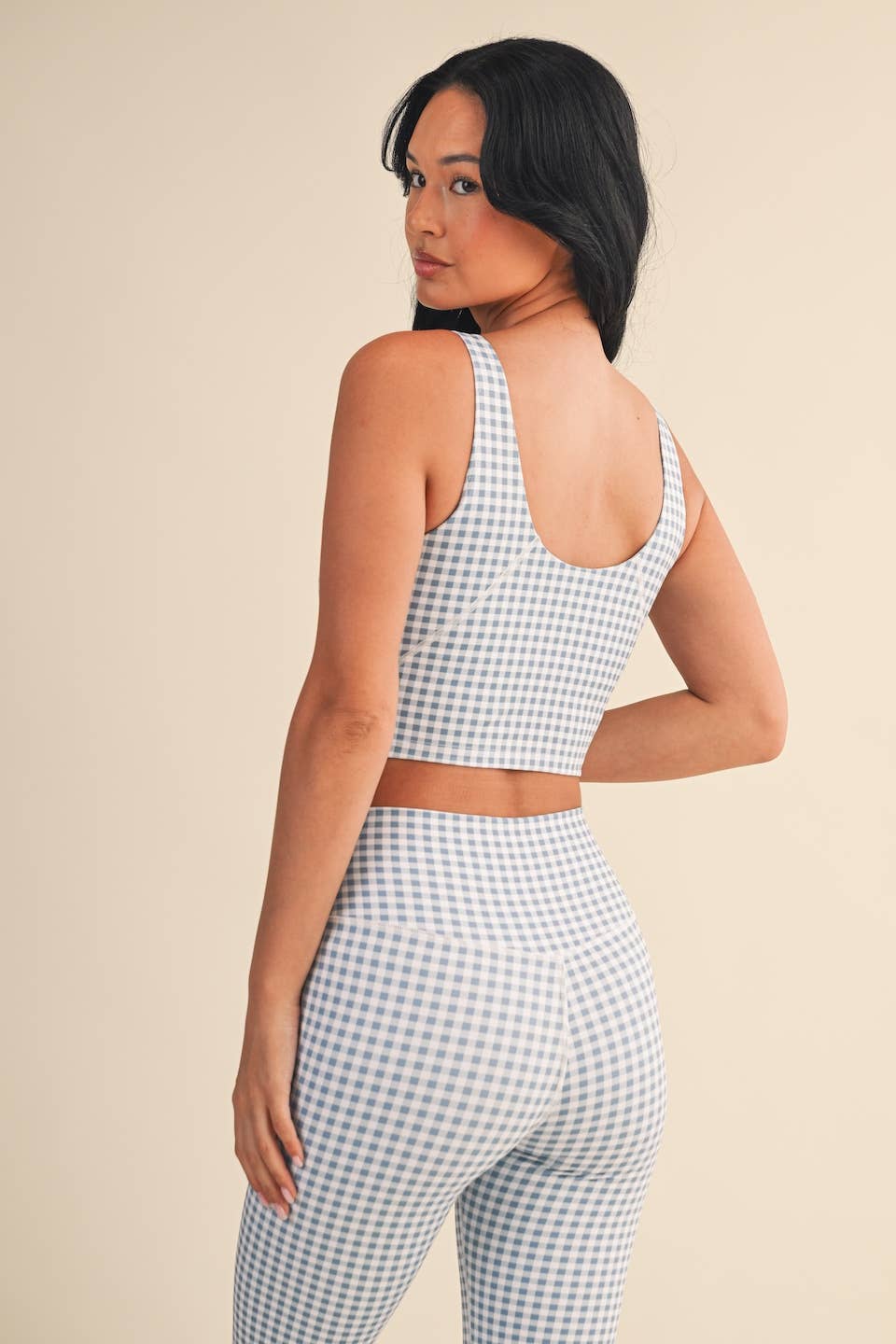 KIMBERLY C - Wholesale Sports Bra - Women's - Gingham Print Aligned Performance Cropped Tank Top24