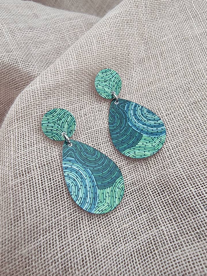 KOORIE TALES - Colour Season teardrop stud earrings for wholesale by erin.k creative studio