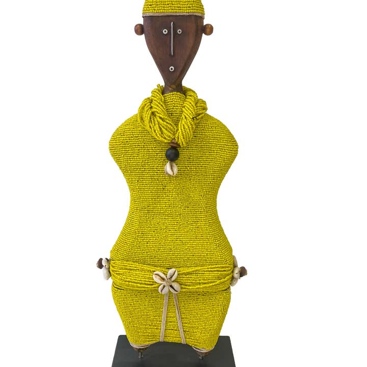 Craft Enterprises - Wholesale Sculpture - Wide Ndamji Statue ~ Yellow1