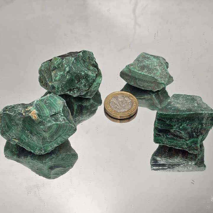 Distinction Crystals โ wholesale Spiritual stone/crystal โ Lapidary Grade Rough Banded Malachite โ 250g Batch3
