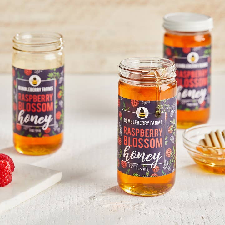 Bumbleberry Farms - Wholesale Honey - Pure Raspberry Blossom Honey - 11OZ4