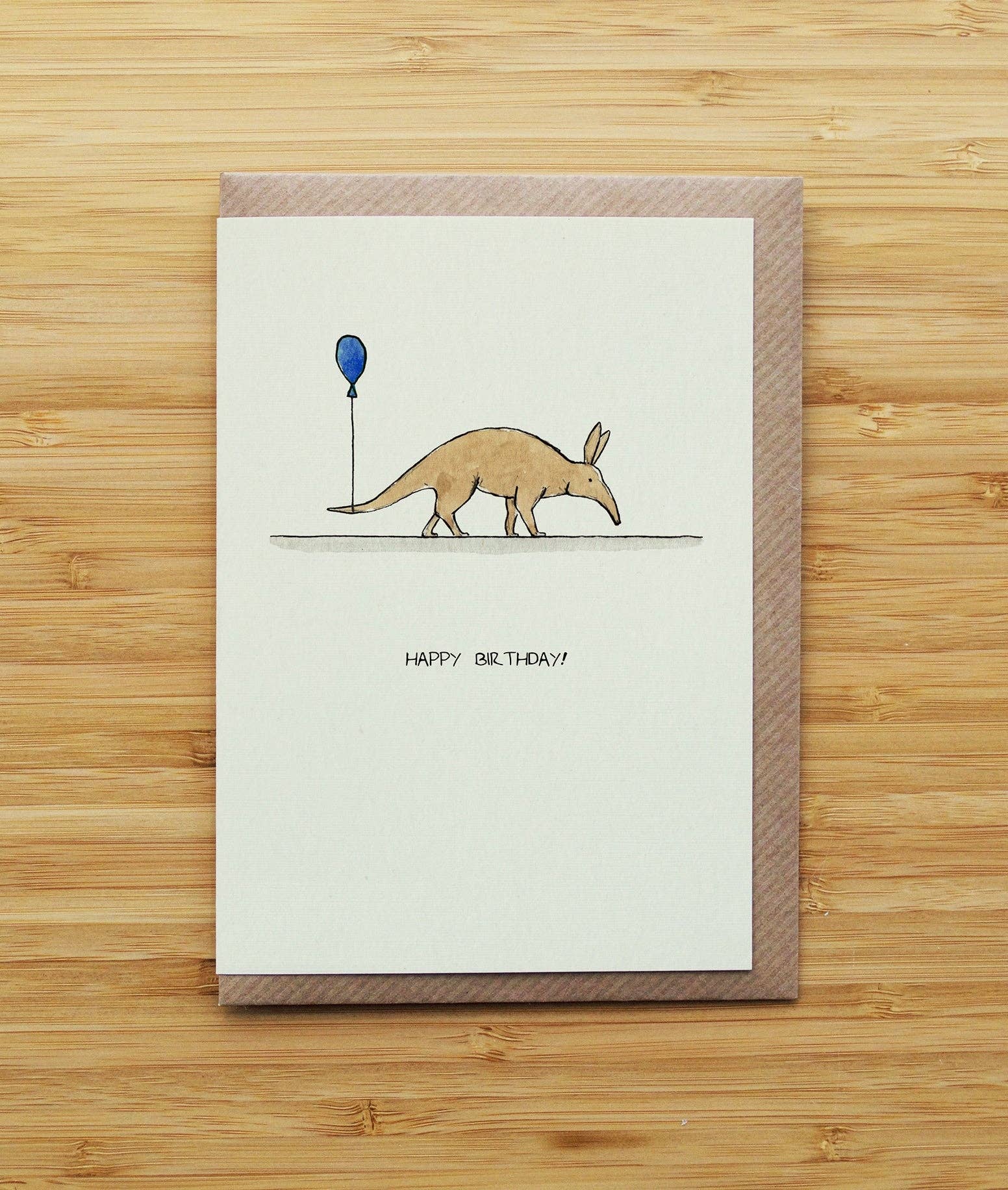 RossJDesigns - Wholesale Birthday Card - Aardvark Birthday Card - Cute - Recycled Card0