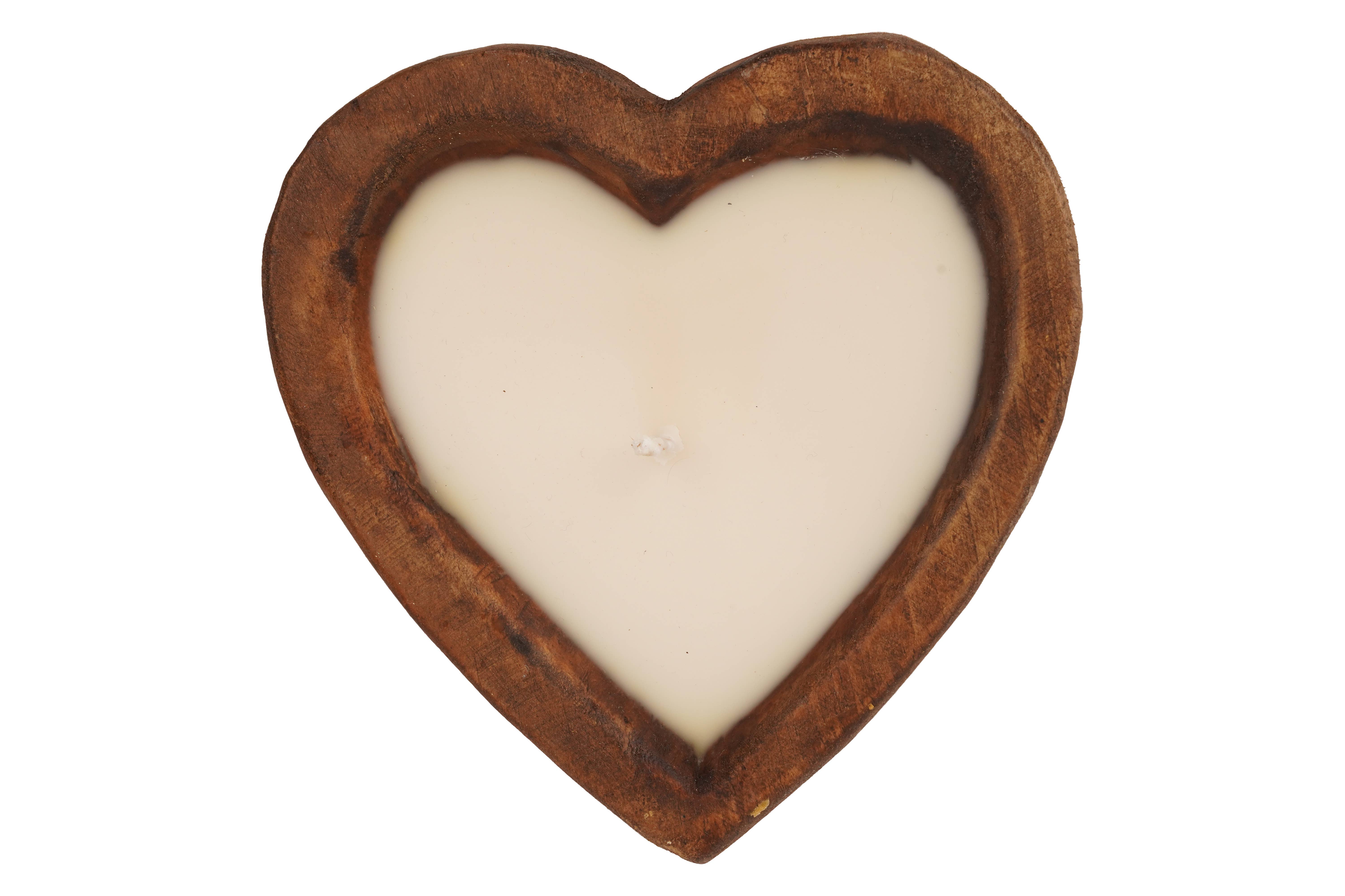 My Amigos Imports - Wholesale Candle Holder - Mini Heart-6x7 inches-Candle Ready Carved-Waxed1