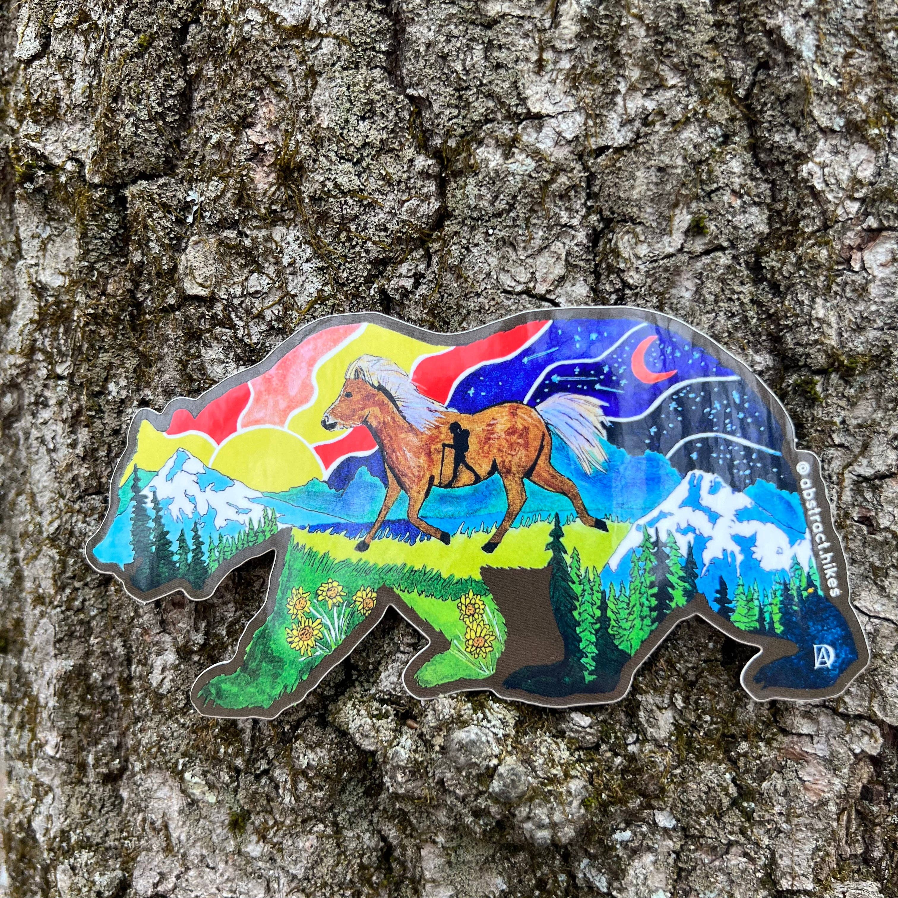 Abstract Hikes - Wholesale Sticker - Hiking Sticker: "Pony Bear"5