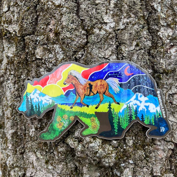 Abstract Hikes - Wholesale Sticker - Hiking Sticker: "Pony Bear"5