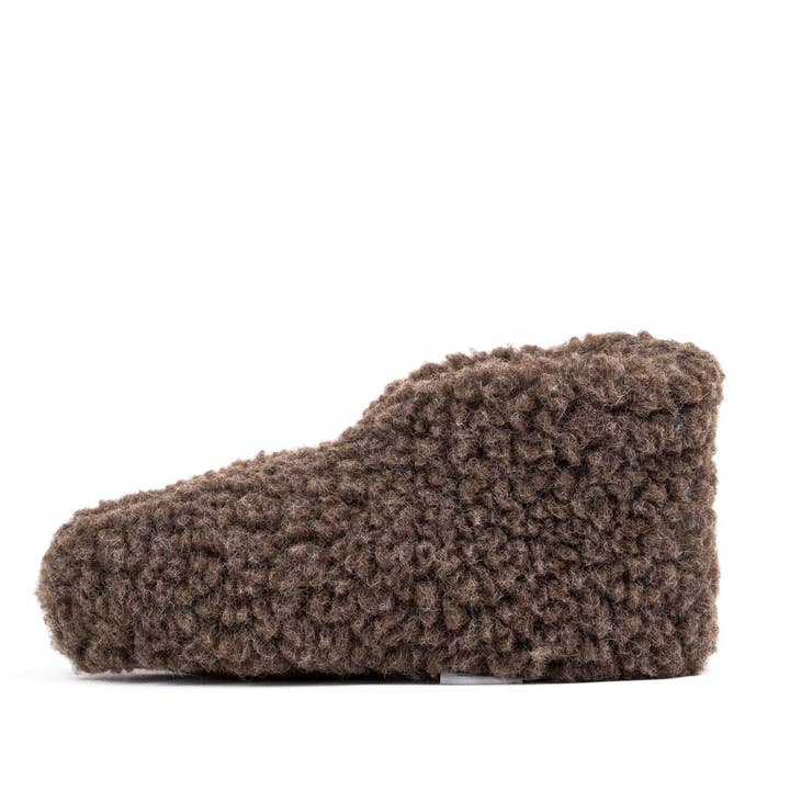 Woollyes Inc - Wholesale Slippers - Women's - Sherpa Woollen Shoes- Mocha Brown2
