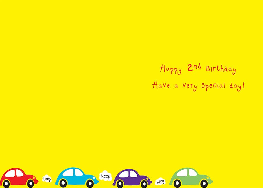Piccadilly Greetings – wholesale Birthday card – Juvenile Birthday Card, Age 2 M, Cars1