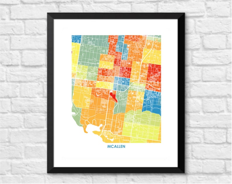 Juanita's Adventures - Wholesale Art Print - Juanitas McAllen Map Print3