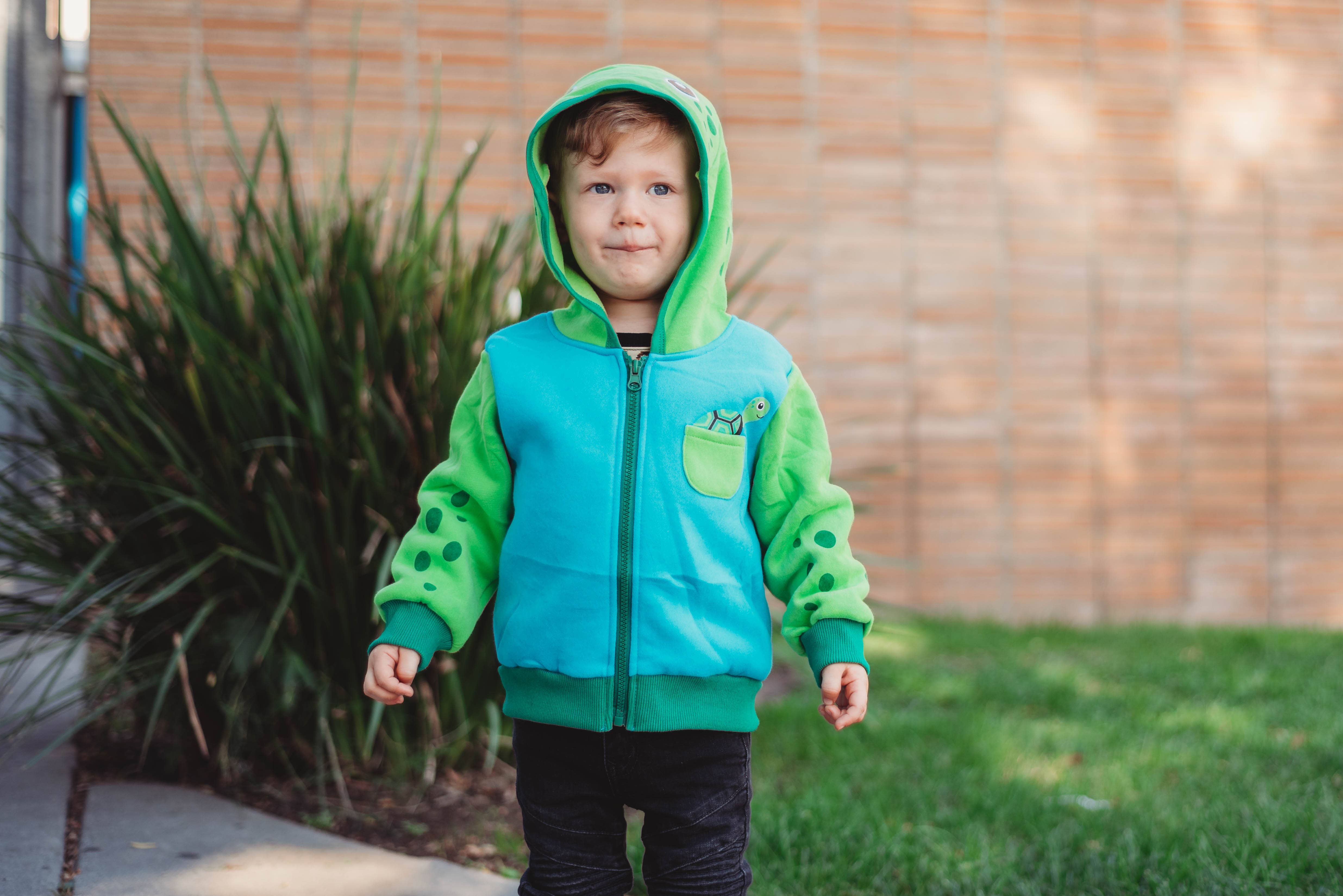 Doodle Pants - Vendita all'ingrosso Felpa con cappuccio - Bambini - Zaino con cappuccio 3D Sea Turtle per bambini e bambini5