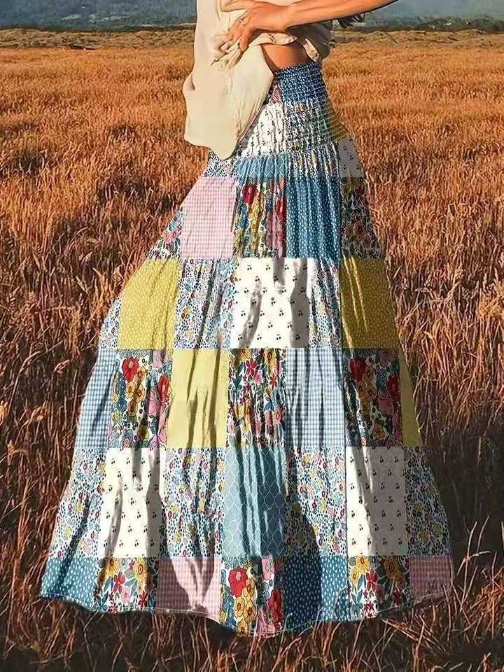 Decor Resort floral urban bohemian maxi skirt for wholesale on Faire