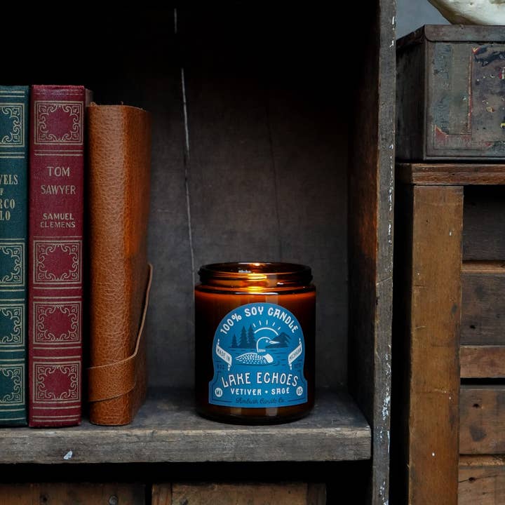 Ambush Candle Co. – wholesale Jar/filled candle – Lake Echoes | Vetiver + Sage 8oz Soy Candle7