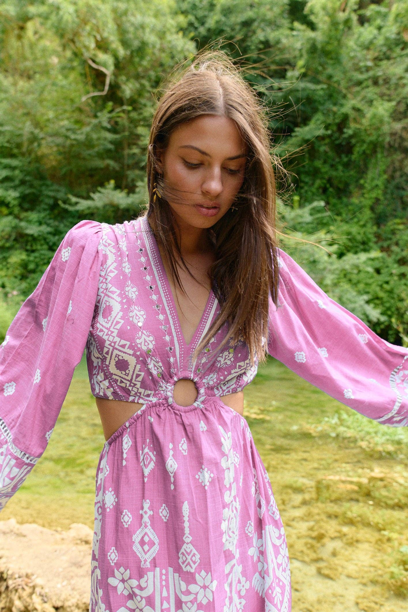 Piti Cuiti - Vendita all'ingrosso Vestito - Donna - ABITO A TAGLIO LUNGO GRECIA ROSA2