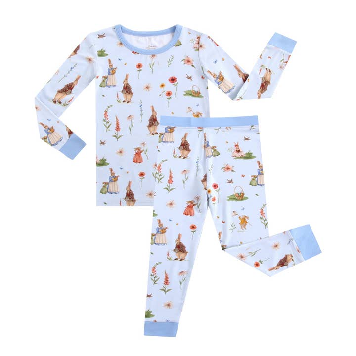 Don’t Worry, Be Hoppy ( Rabbit ) Long Sleeve Kids Bamboo Pajamas sets, Baby toddler Unisex kids sleepwear, Gender natural Clothing, Kids outfit, Matching Family Pajamas, for wholesale by Jammie Session formerly Big Dreams Little Jammies
