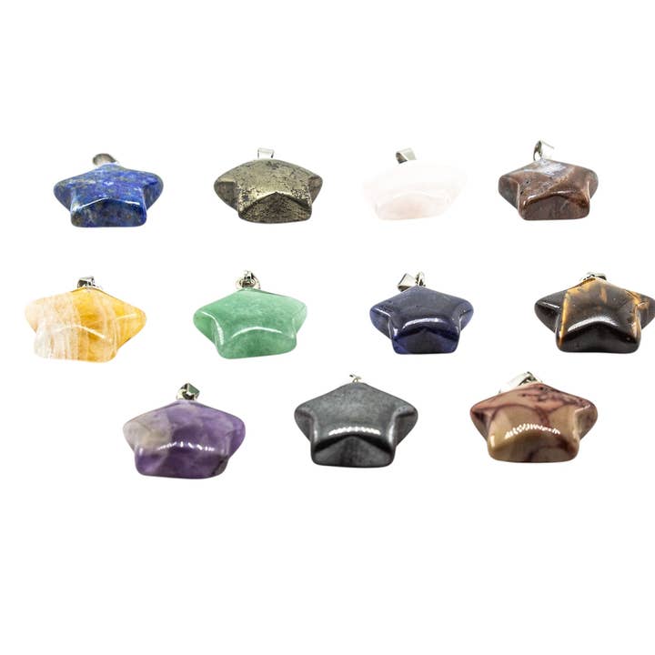 Quasar Gems USA - Wholesale Individual Charm/Pendant - Natural Gemstone Star Charm Pendant Necklaces1