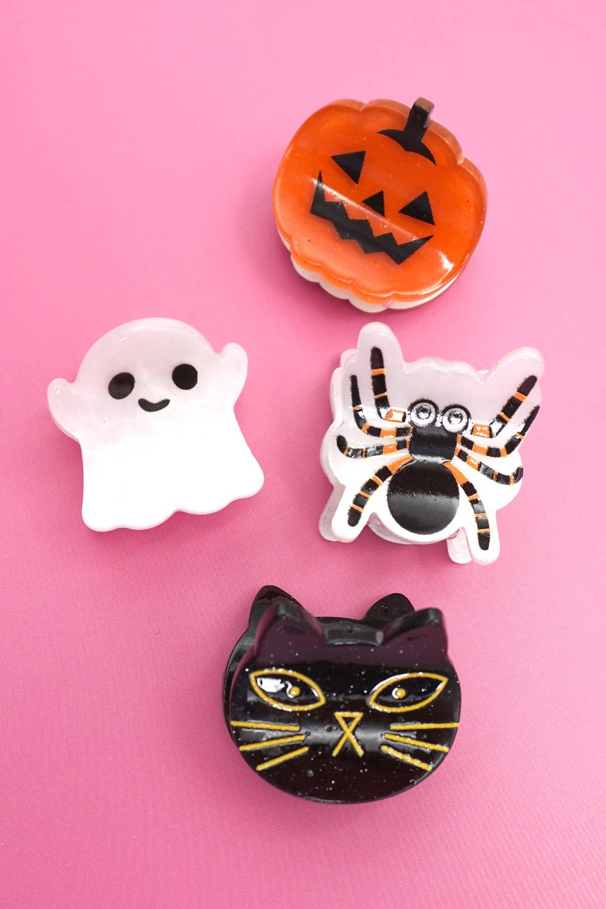HALLOWEEN PUMPKIN GHOST SET OF 4 HAIR CLAW CLIPS | 40H973 for wholesale on Faire6