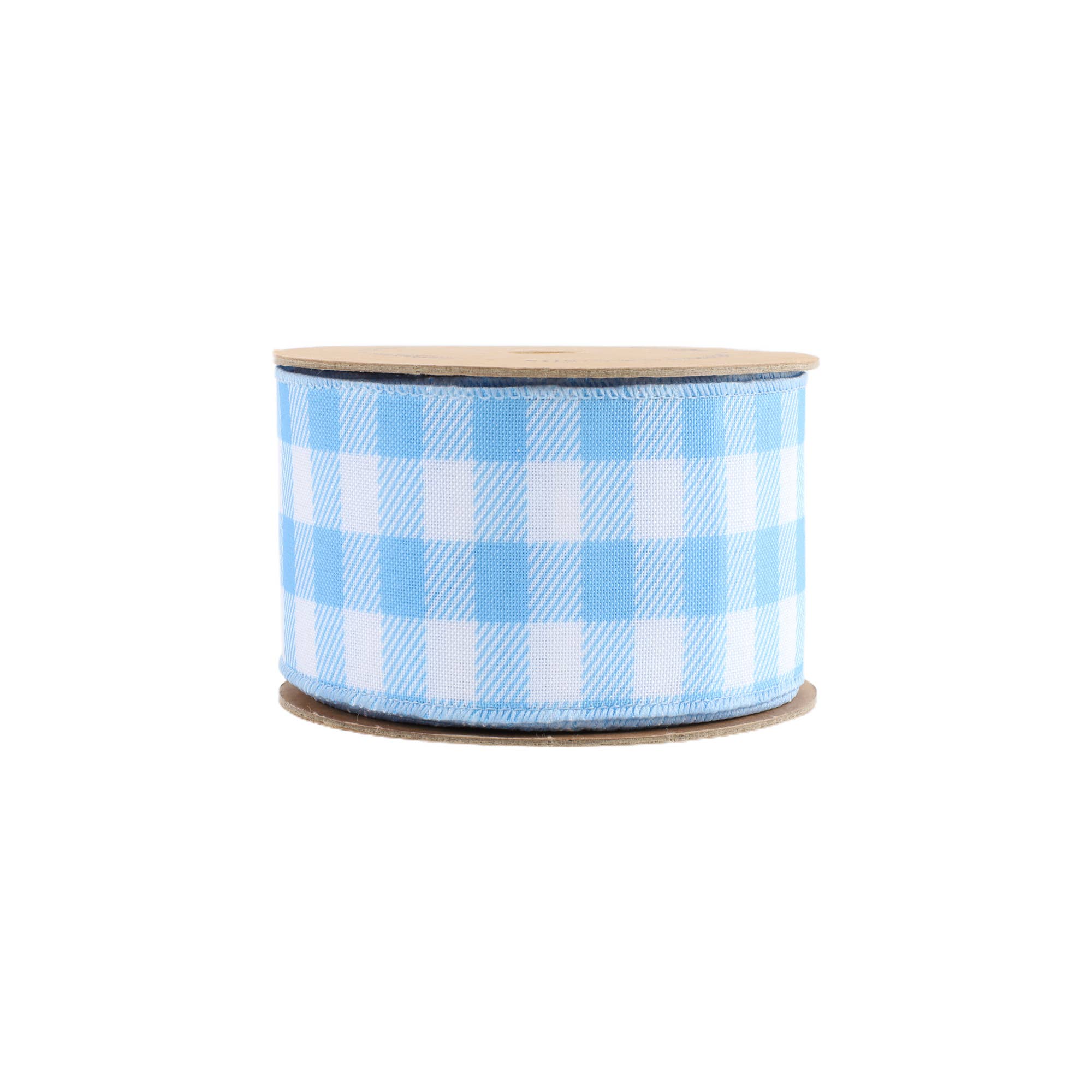 LA Ribbons Wholesale - Wholesale Ribbon - Gift Wrapping - 2 1/2" Wired Ribbon | White/Spring Gingham | 10 Yard Roll |4