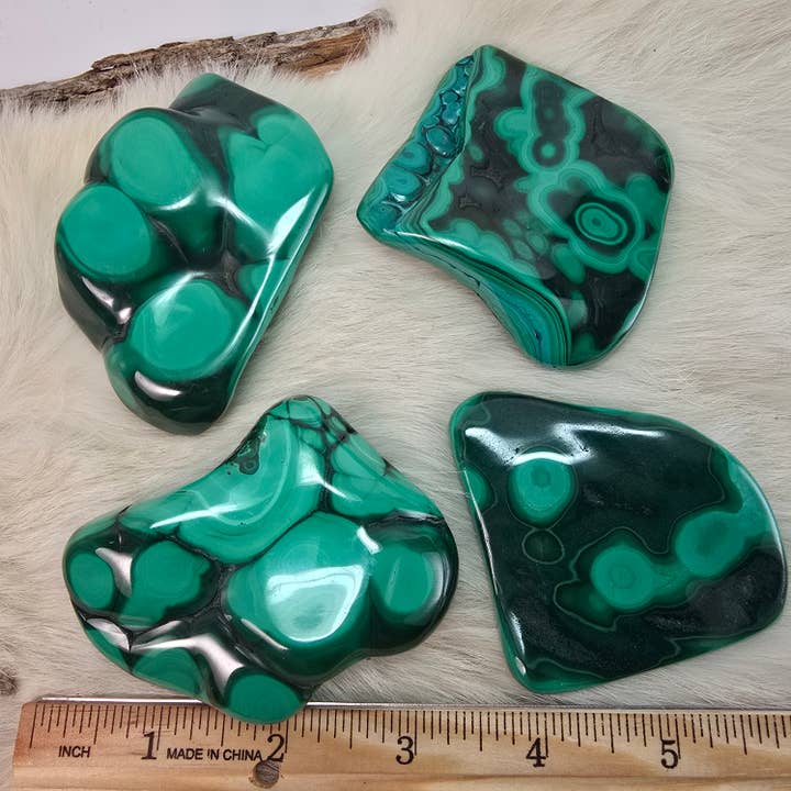 Aquamarine Daydream Wholesale - Wholesale Spiritual Stone/Crystal - 4pc Malachite Polished Freeforms ~ Pick Your Lot ~ Crystals1