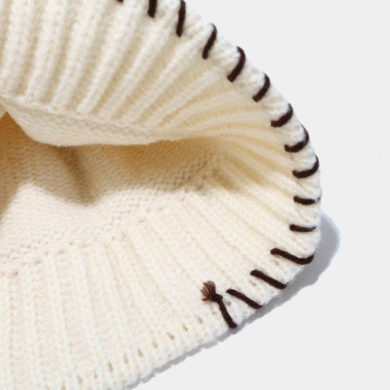 Dipped Shop - Wholesale Vissershoedje - Dames - Vintage gebreide emmerhoed in effen kleur DPKB03399