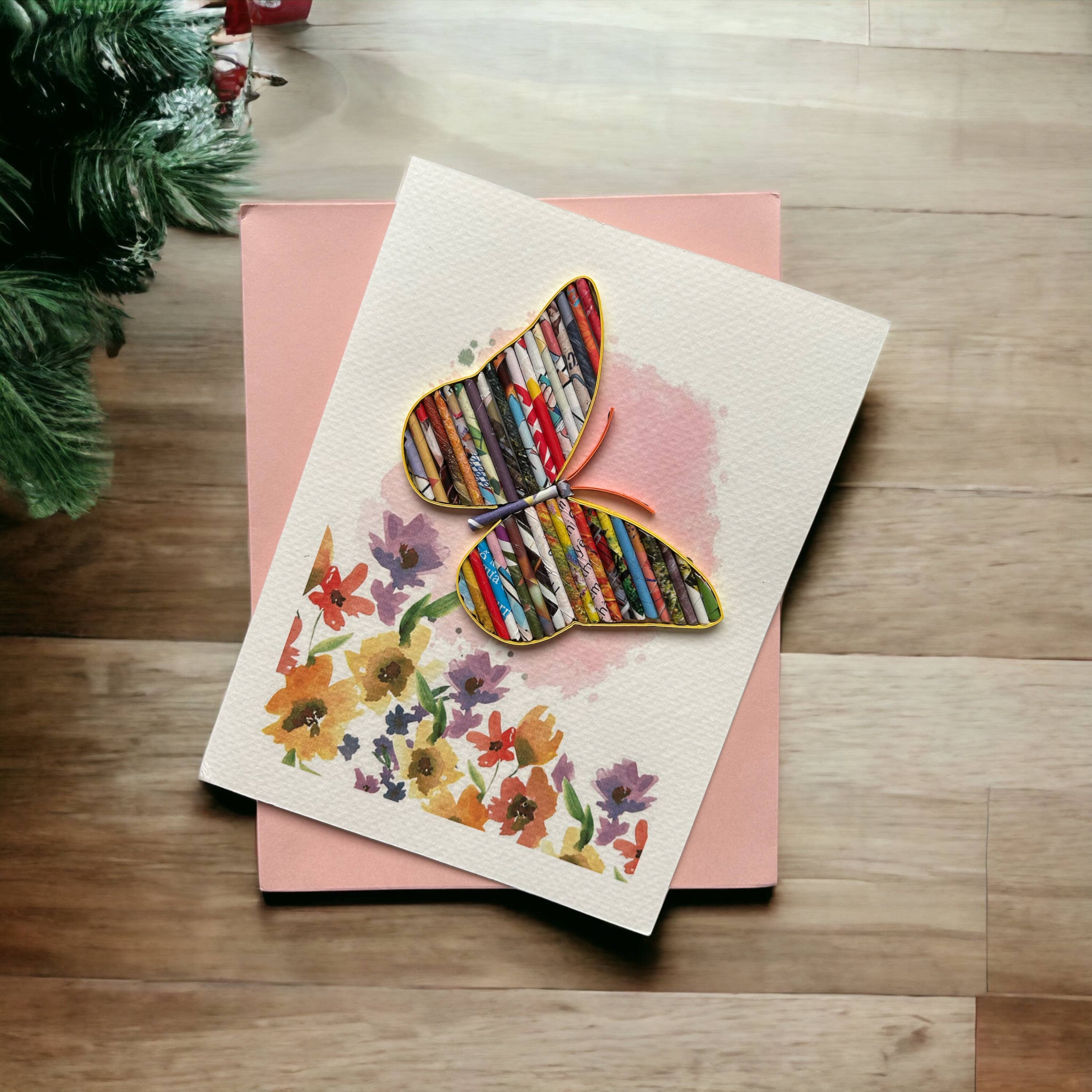 Loving Nature - Wholesale Gewone wenskaart - Upcycled handgemaakte kaart - gemaakt door kansarme ambachtslieden11