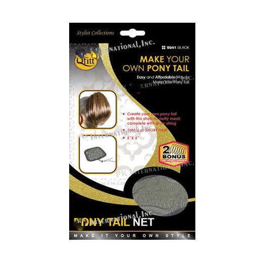 Qfitt Gör ditt eget hästsvansnät, 5" x 5", Svart, DIY för wholesale av KT Supply