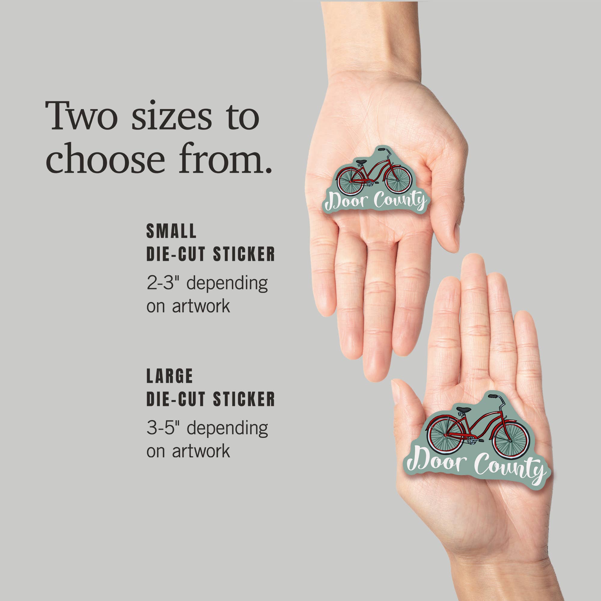 Lantern Press - Vente Autocollant - AUTOCOLLANTS pour vélo Beach Cruiser Door County, Wisconsin5