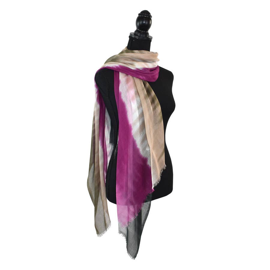 Dupatta Designs – Großhandel Schal – Damen – Milagro Gestreifter Batikschal5