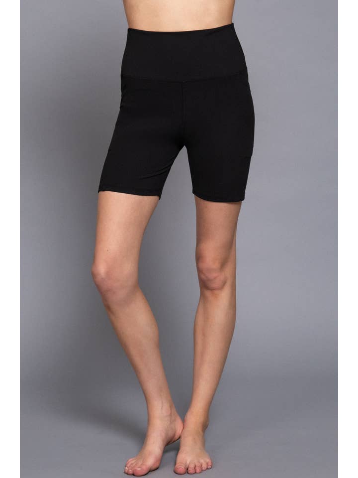 Active Basic | Active USA - Wholesale Athletic shorts – Women's - Waist Band Workout Bike Short with Pocket5
