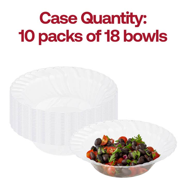Smarty had a Party - Wholesale Disposable Plate - 5 oz. Clear Flair Plastic Dessert Bowls - 18 pcs