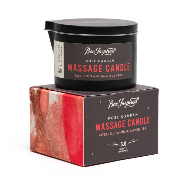 Bee Inspired - Wholesale Massage Oil/Gel - Rose Garden Massage Candle | Hydrating + Relaxing Oils