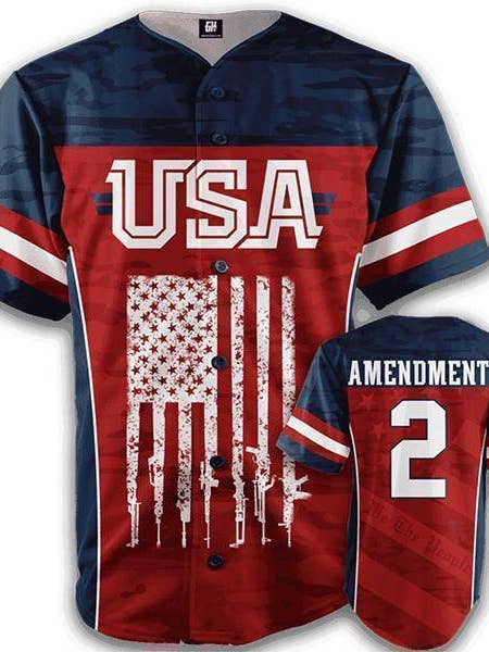Maillot de baseball patriotique américain pour la vente par Greater Half