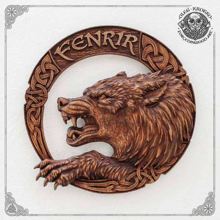 FENRIR, SONO DI LOKI. Splendido pezzo d'arte norrena. per la vendita all'ingrosso da parte di Forged In Wood